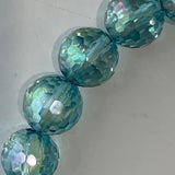 Aqua Aura Bracelet 10mm Faceted Quartz 125 Micro Facets
