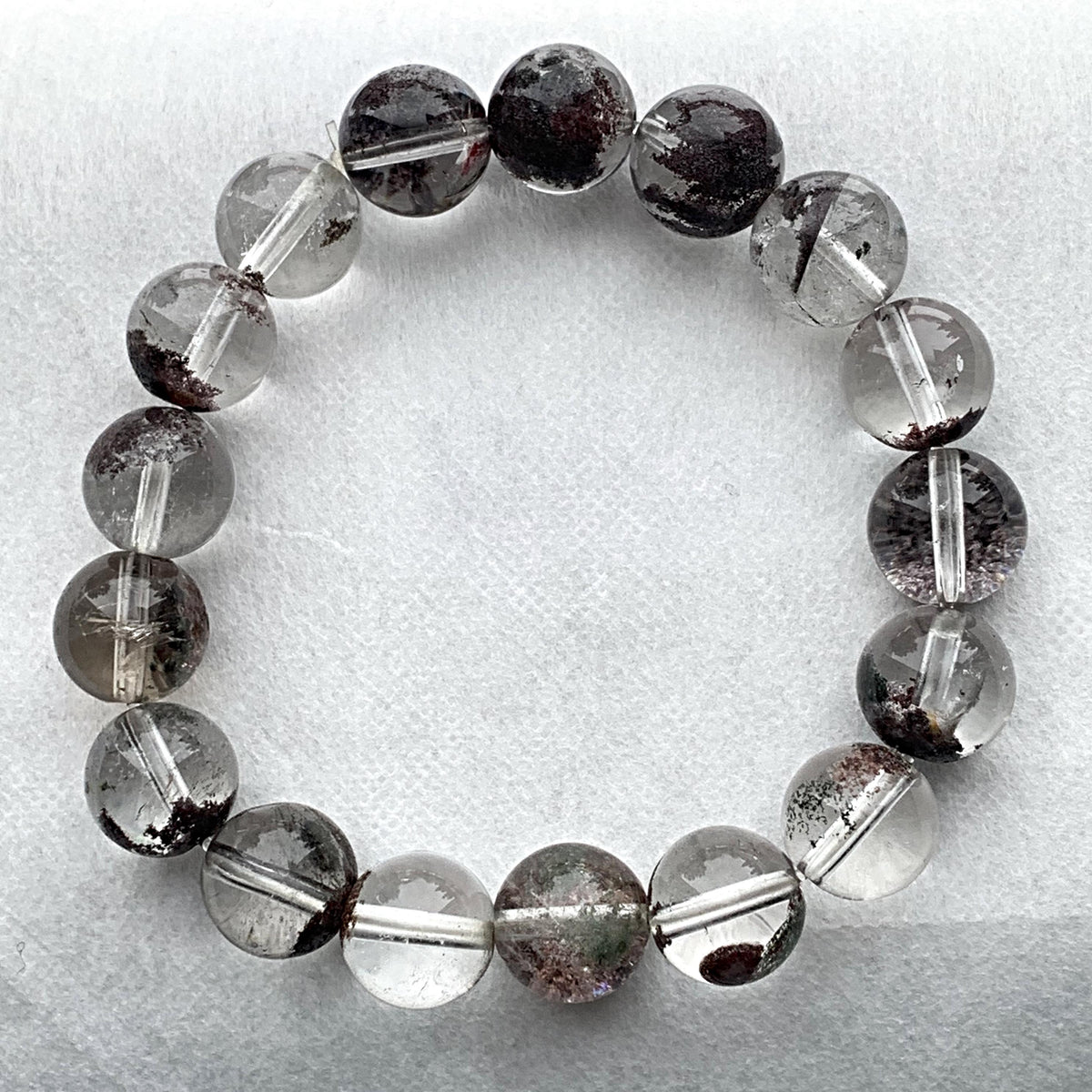 Natural garden quartz bracelet inclusions