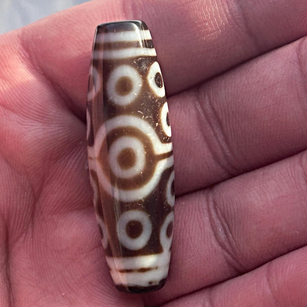 Natural agate 15 eye dzi talisman
