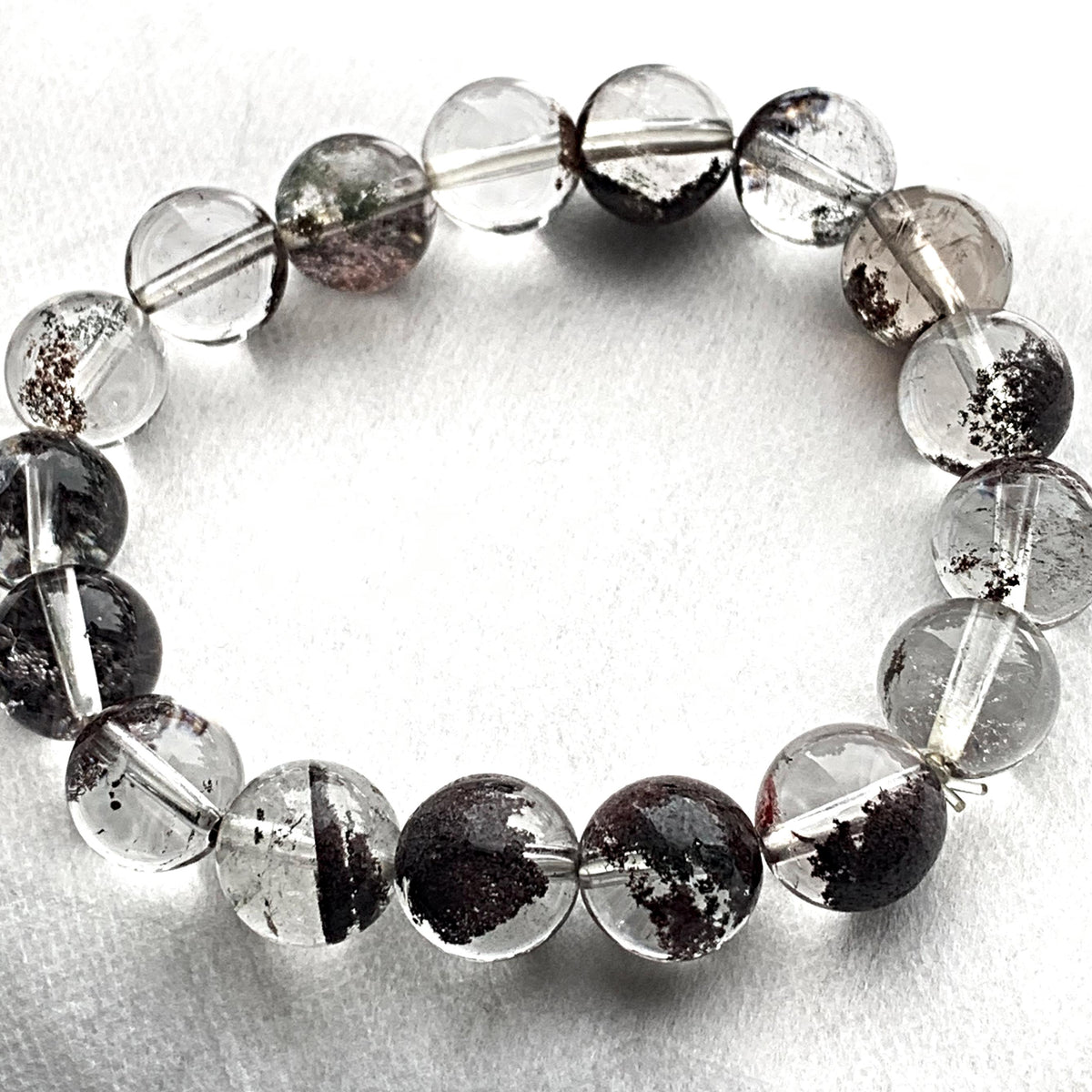 Phantom quartz crystal bracelet close up