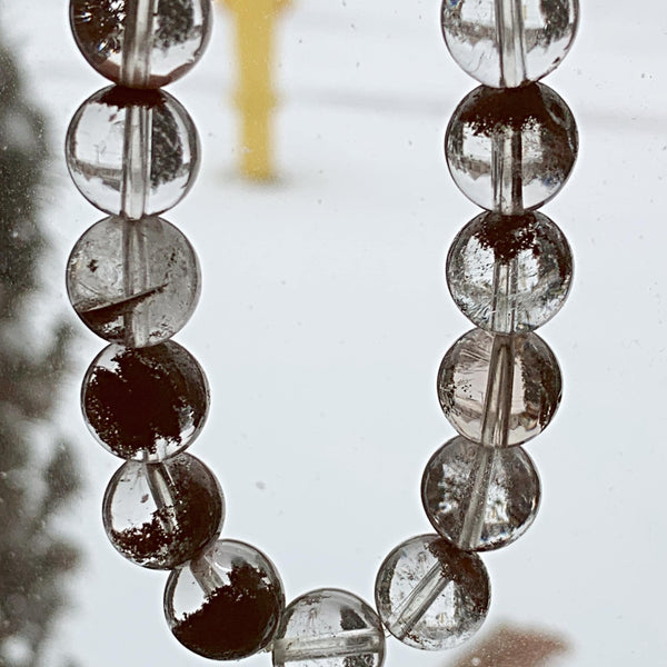 Natural garden quartz bracelet inclusions
