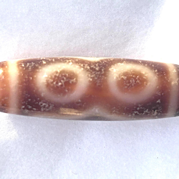 Rare 3 eye Tibetan dzi bead agate