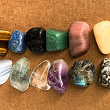 Mixed tumbled crystal stones selection
