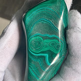 Natural green malachite crystal decor for meditation spaces and bohemian home styling.