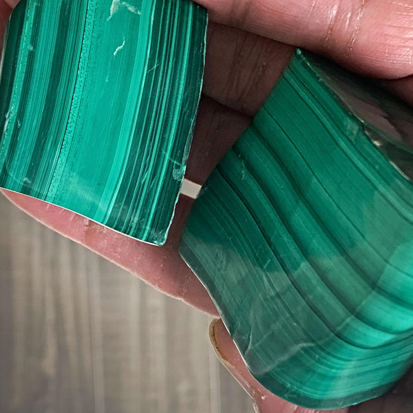 Green malachite collector stone