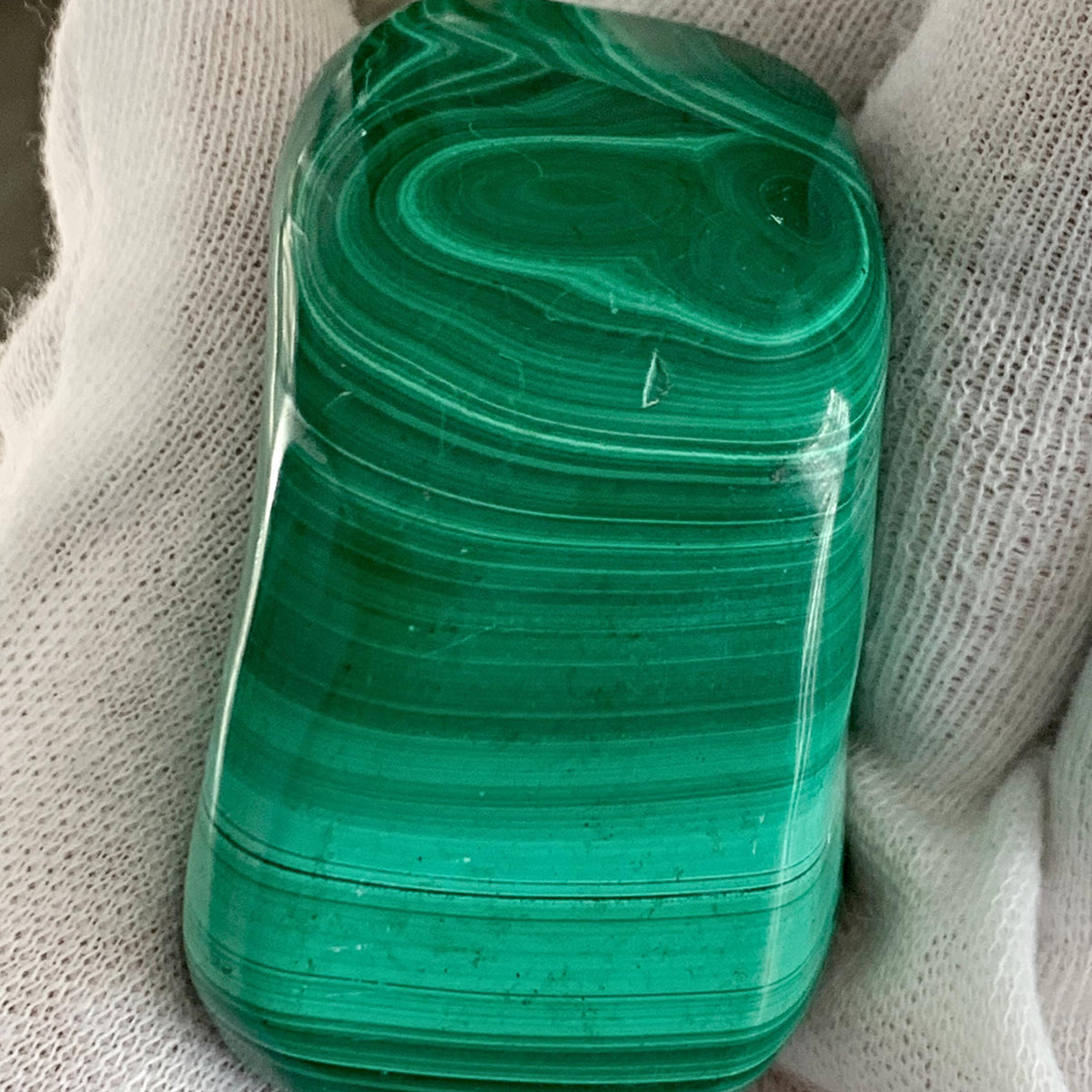 Banded green malachite stone