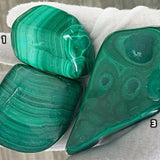Banded green malachite stone