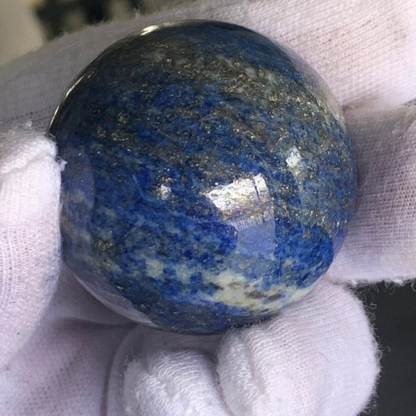 Lapis lazuli sphere with pyrite