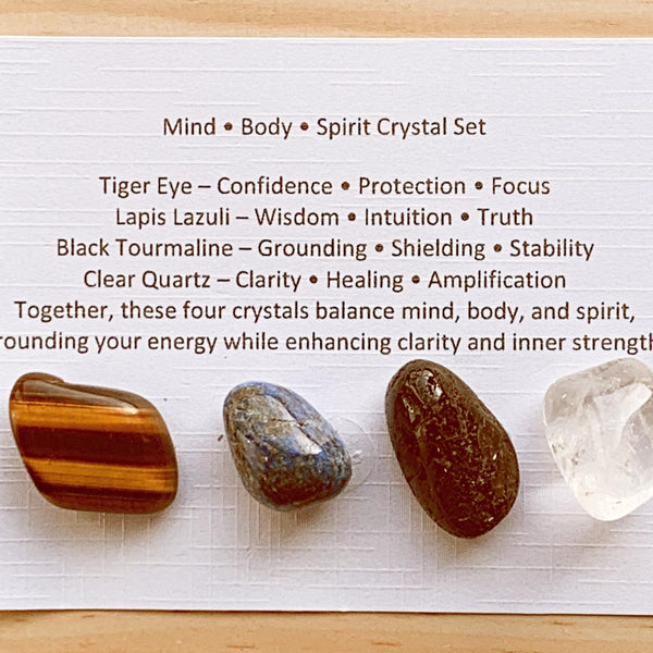 Mind body spirit crystal gift set