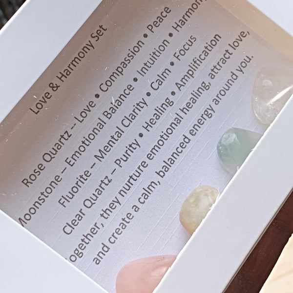 Love crystal gift set with rose quartz