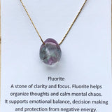 natural fluorite pendant necklace with chain