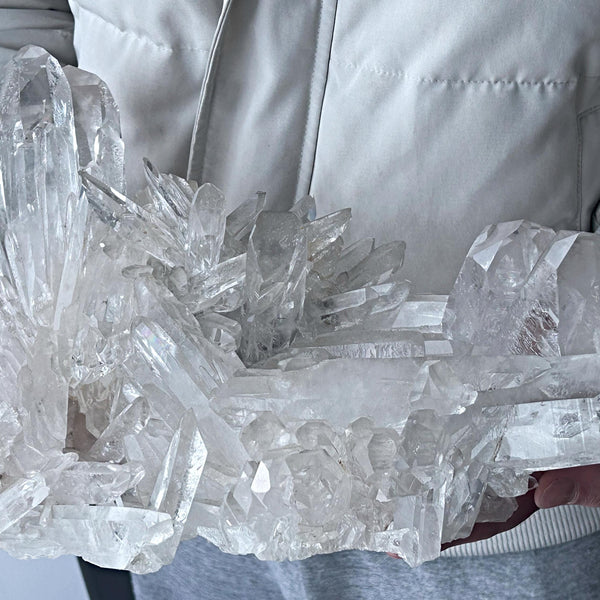 13 inch wide extra large brazil quartz cluster specimen