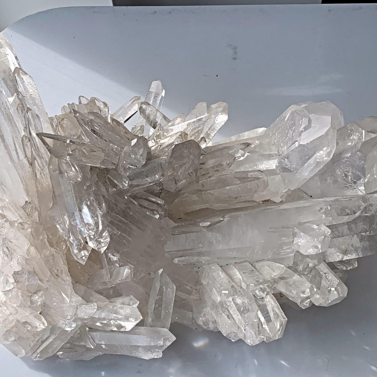 clear quartz statement décor piece