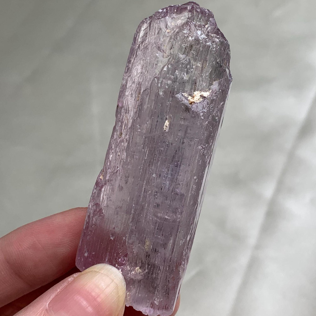 Natural Pink Kunzite Crystal Close Up