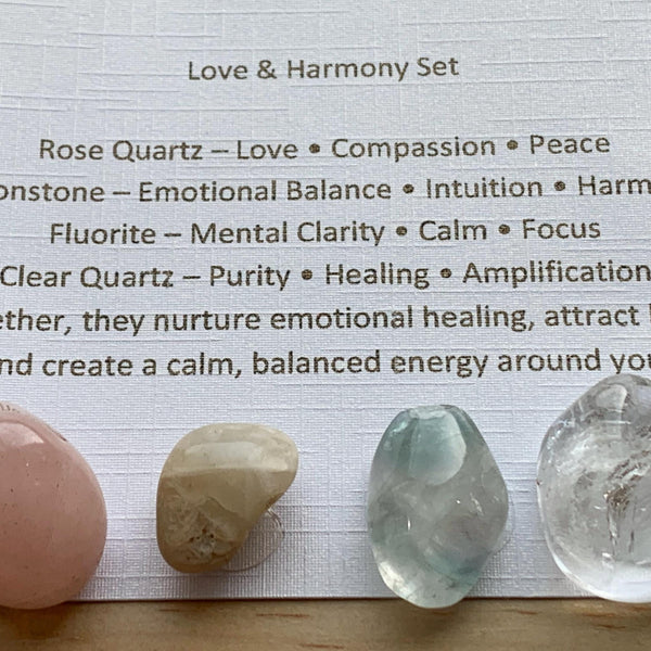 Love crystal gift set with rose quartz