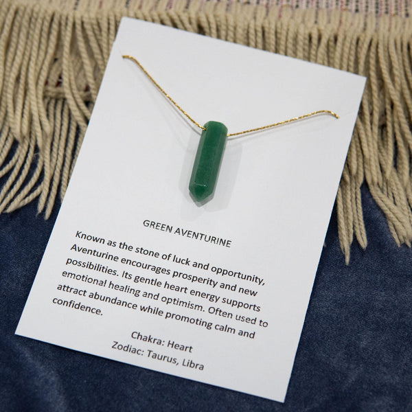 green aventurine crystal necklace