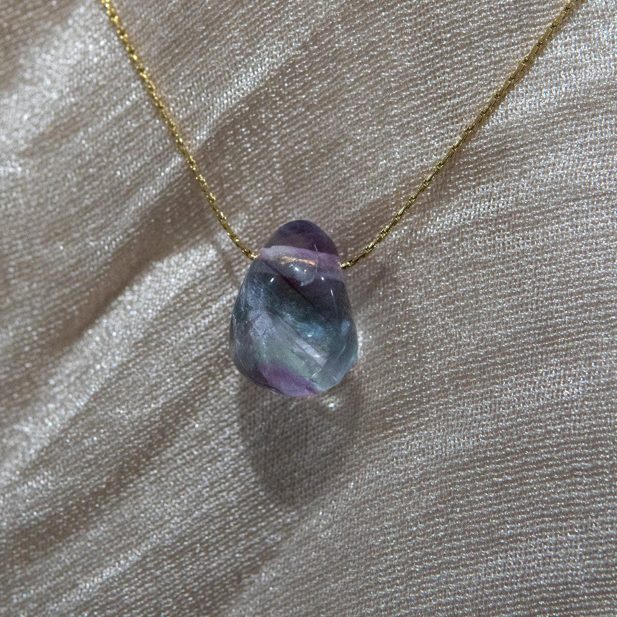 Fluorite Pendant Necklace | Healing Crystal Jewelry with Meaning Card