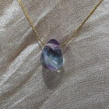 Fluorite Pendant Necklace | Healing Crystal Jewelry with Meaning Card