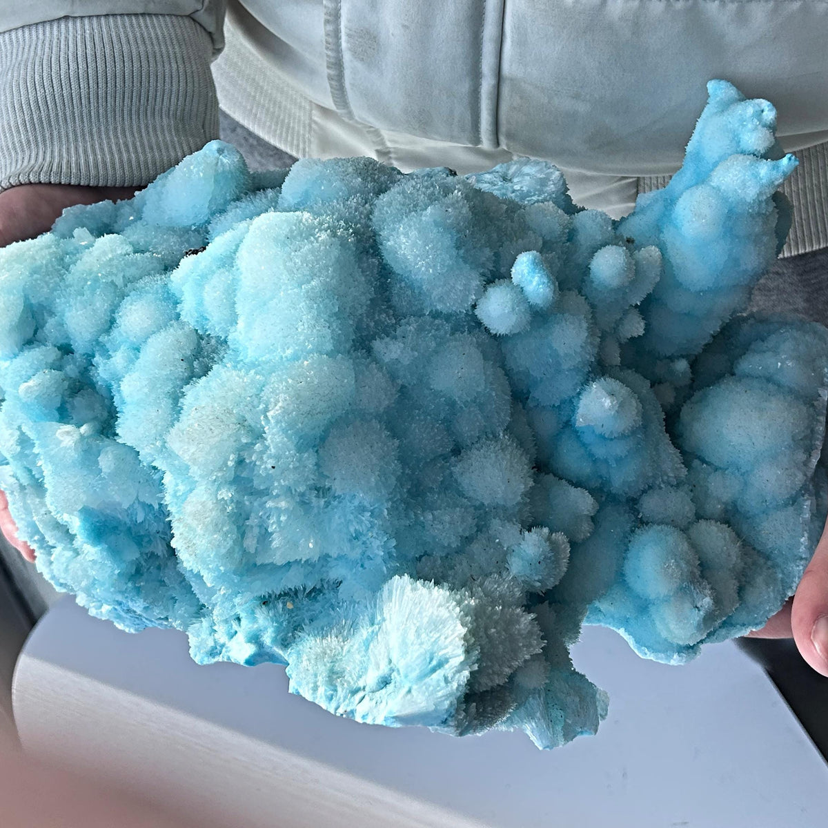 Extra large blue aragonite specimen botryoidal formation Wenshan China