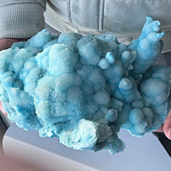 Extra large blue aragonite specimen botryoidal formation Wenshan China