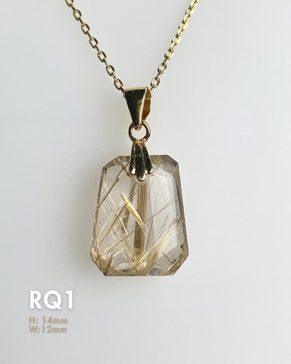rutilated quartz pendant necklace