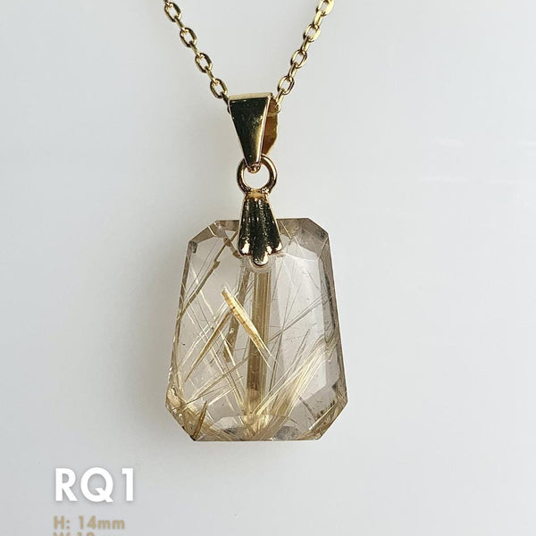 rutilated quartz pendant necklace