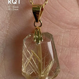 gold vermeil rutilated quartz necklace