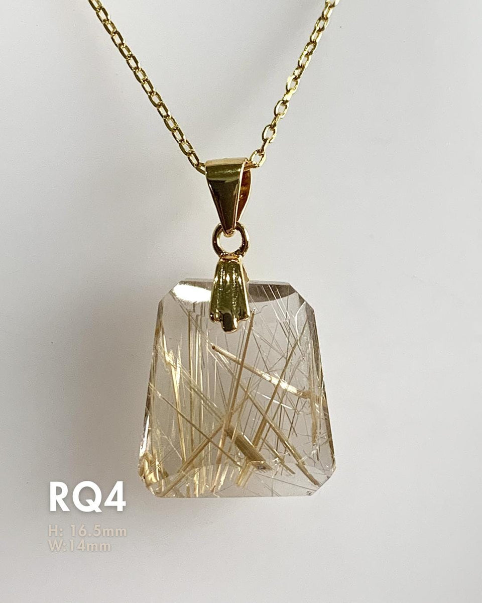 golden rutile quartz crystal pendant