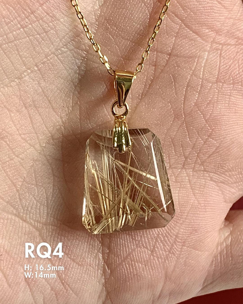 gold vermeil rutilated quartz necklace