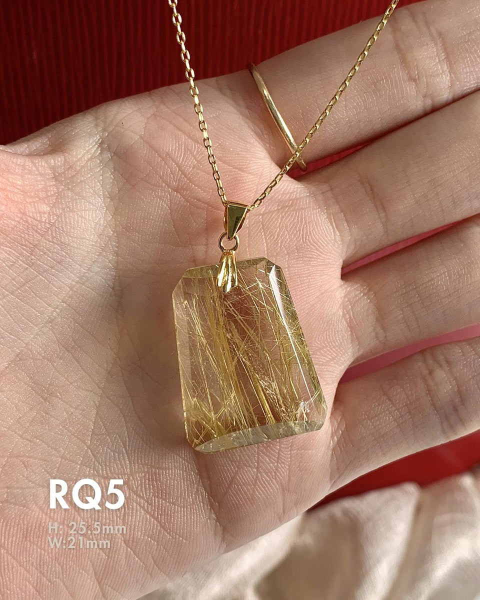 faceted rutilated quartz jewelry