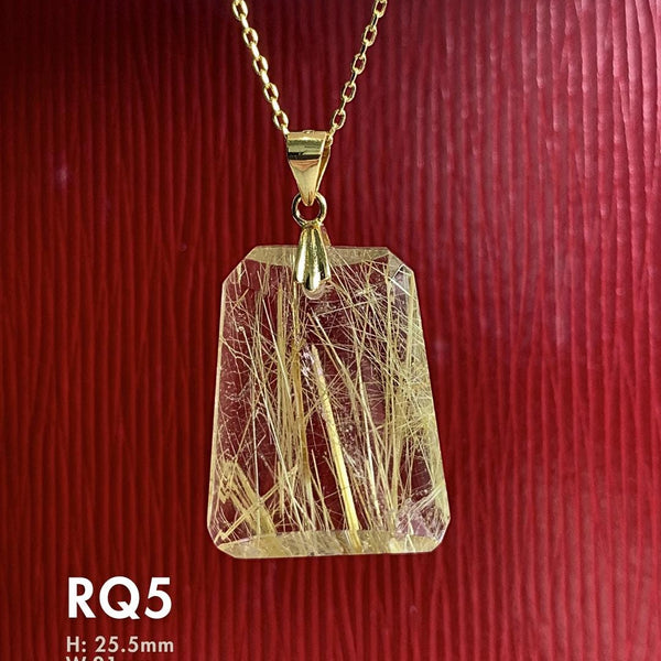 sterling silver rutile crystal pendant