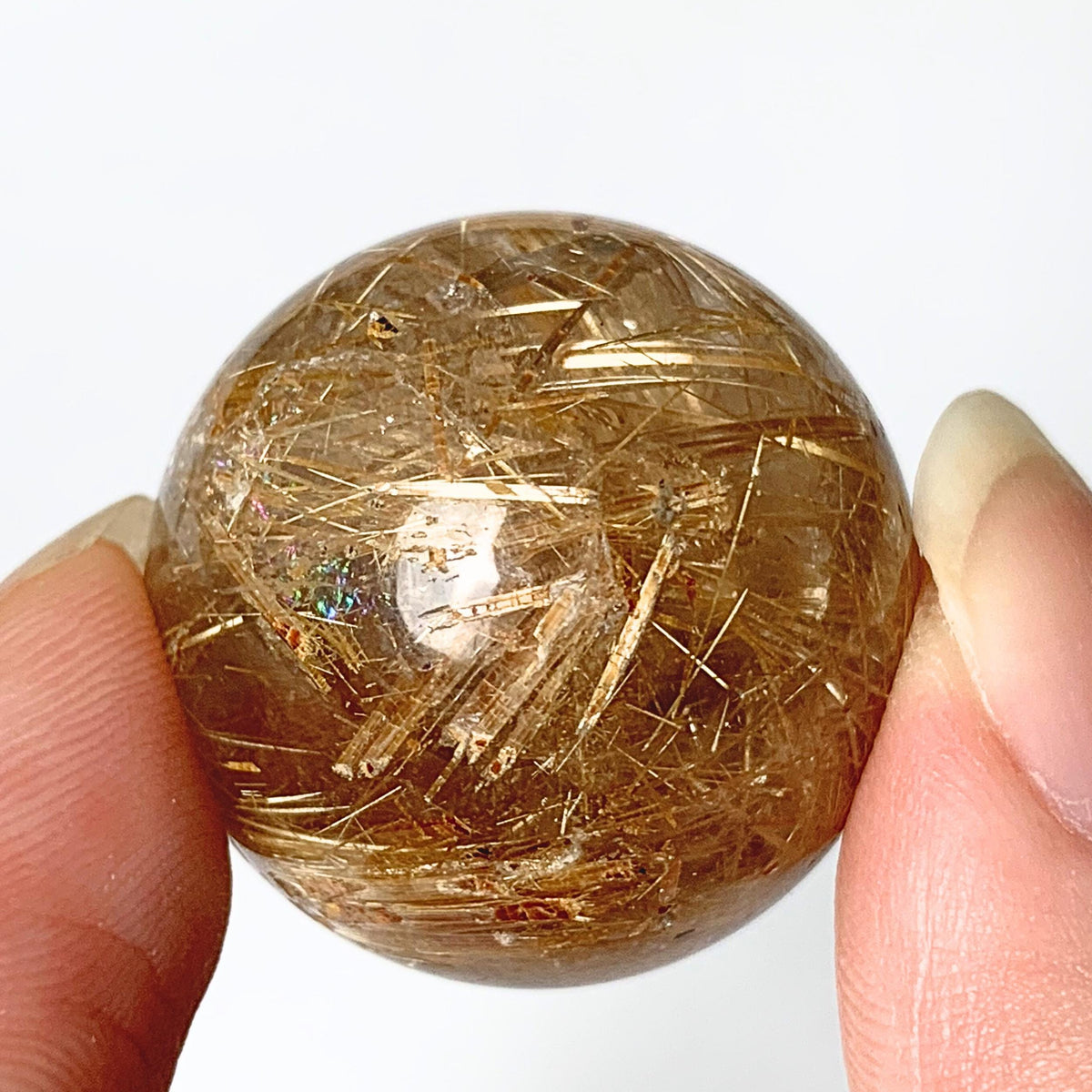24mm rutilated quartz polished sphere