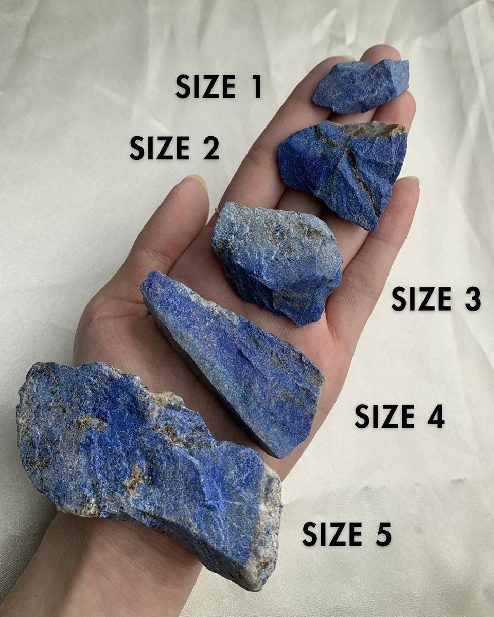 Raw Lapis crystals in various sizes