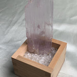Gem quality kunzite crystal mineral display