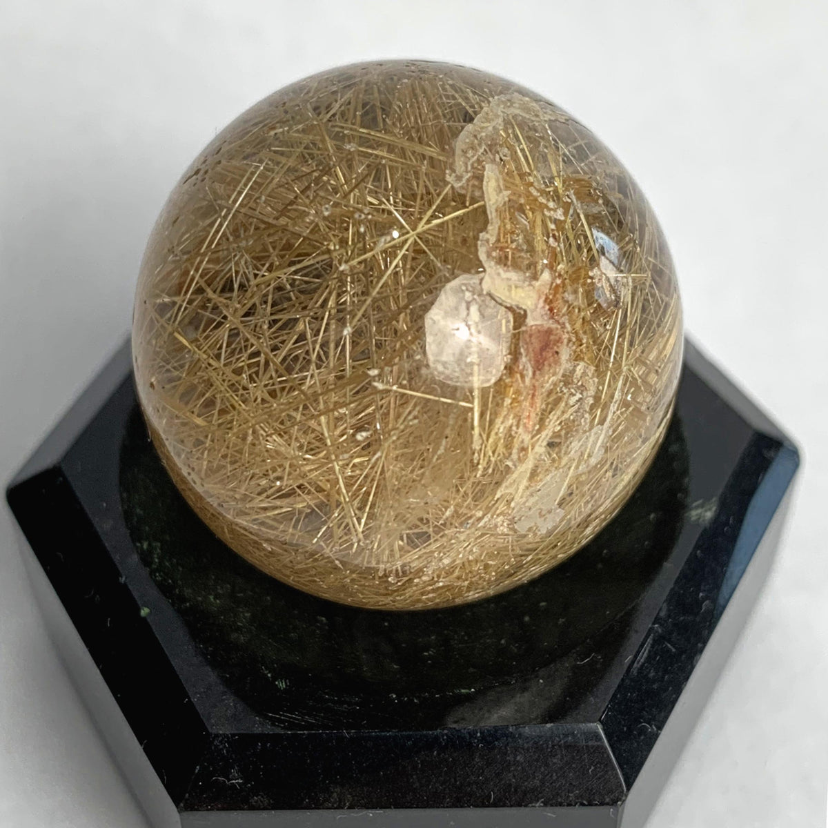 24mm golden rutile quartz crystal sphere