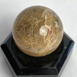 24mm golden rutile quartz crystal sphere
