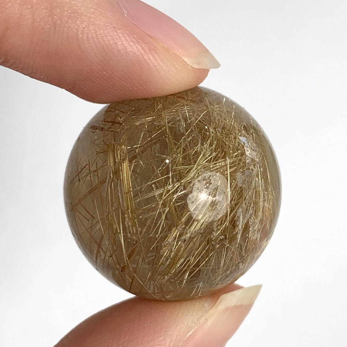 Collector grade rutile quartz crystal ball