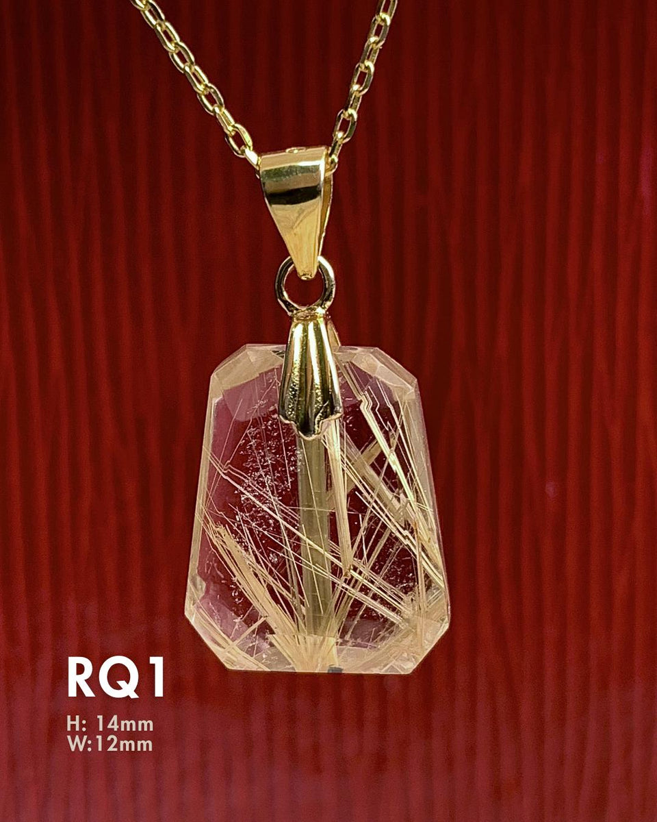 sterling silver rutile quartz pendant