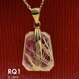 sterling silver rutile quartz pendant