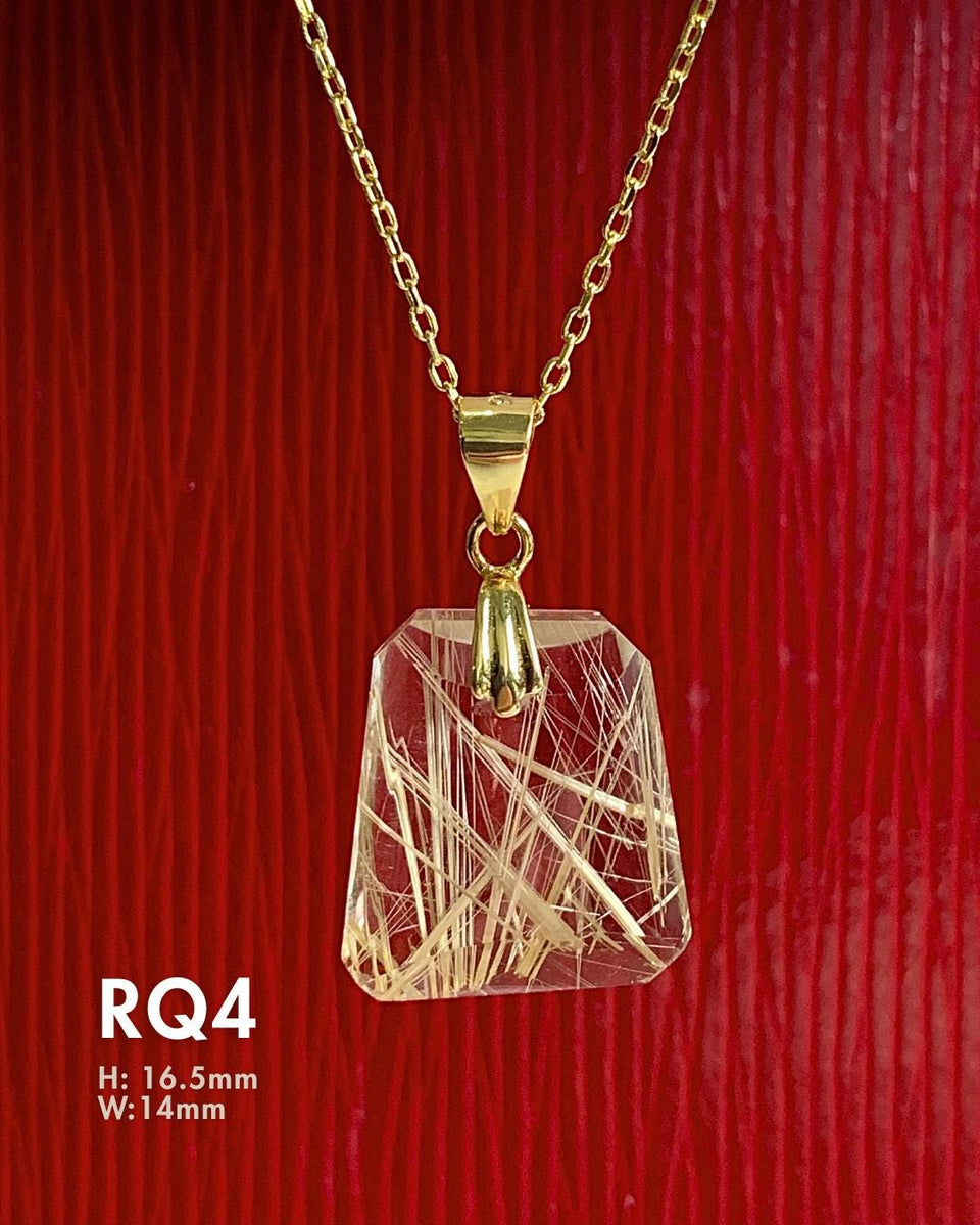 sterling silver rutile quartz pendant