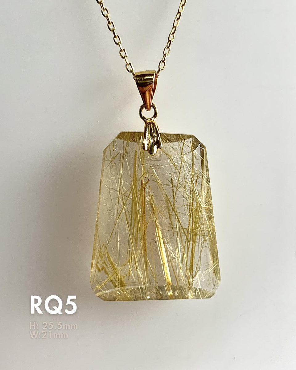 large golden rutile quartz pendant