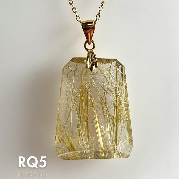 large golden rutile quartz pendant