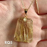 gold vermeil rutile quartz necklace