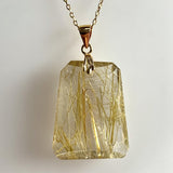 large rutilated quartz necklace