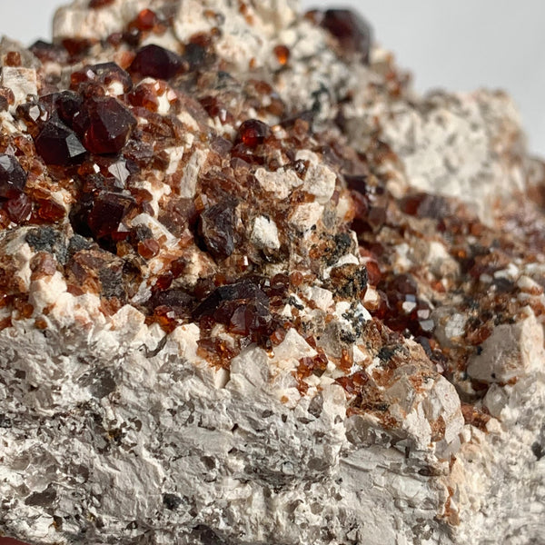 Red garnet crystal formation natural display piece