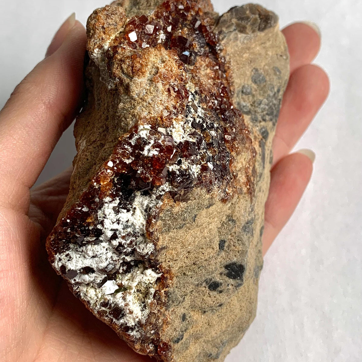 Garnet crystal formation natural geological display