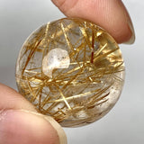 24mm natural rutilated quartz crystal sphere