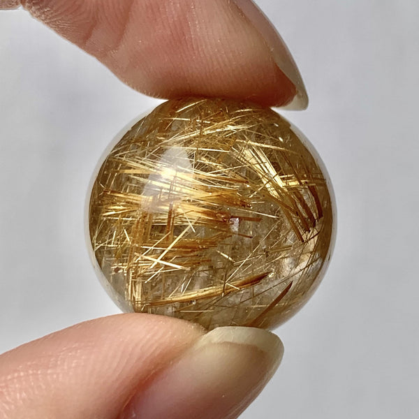 Natural rutile quartz crystal ball