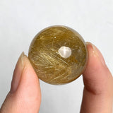 High grade golden rutile quartz sphere