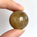Natural rutile quartz ball mineral specimen